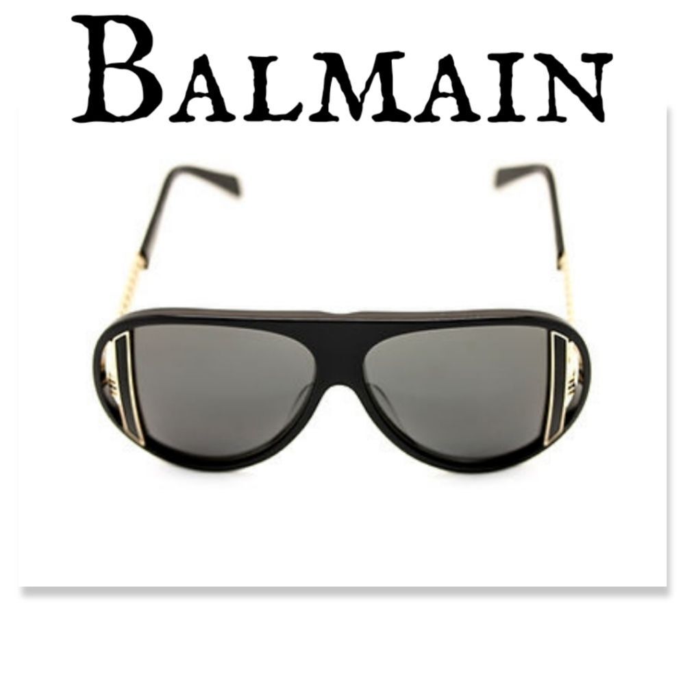 Authentic Balmain BL2061 01 Vintage Sunglasses BLK/GLD